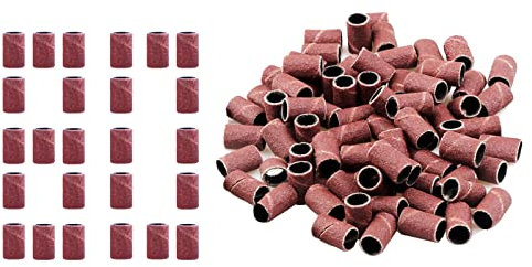 Jaimela Tapas Abrasivas # 80, [100 Piezas] Bandas de Lijado para Manicura Pedicura Brocas de Uñas de Arena, para Lima de Uñas Eléctrica para Lima de Uñas, Cuidado de Uñas