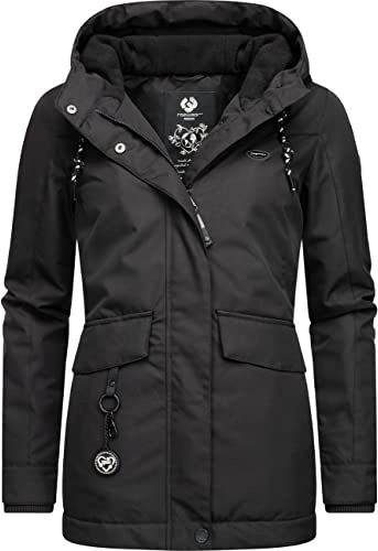 Ragwear Damen warme Winterjacke wasserdicht Jazmin Remake II Intl. Black22 Gr. L