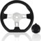 Kart-Lenkrad, 27 cm, 3 Speichen, Schnellverschluss, Offroad-Wagen, Lenkrad, Innenraum mit Löchern für Go-Kart, Strand, Kart, Ersatz-Fahrzeug, universell (27 cm, schwarz)