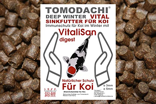 Sinkfutter für Koi Winterfutter Gesundheitsfutter für Koi antibakterielles Koifutter mit Monoglyceriden gegen Energiemangel bei Fischen nach dem Winter 5mm 15kg