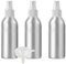 PQPAUTY 3 Piezas Pequeño 150ml botella de spray pulverizador Botella de Aluminio Plata con Bomba en Blanco Niebla Fina Atomizador para Perfume Viaje Artículos de Agua Cosmético, con Embudo