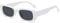 Taomeng Retro-Sonnenbrille mit kleinem Rahmen, für Damen und Herren, trendig, rechteckig, Sonnenbrille, Kreuzrand, All-Match-Sonnenbrille, weiß