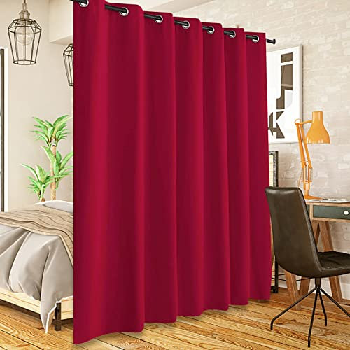 SK Studio Vorhang Blickdicht Thermo Gardinen mit Ösen 1 Stück Wärmeisolierende Lärmschutzvorhang Fensterbehandlung Kälteschutz Gardienen für Wohnzimmer Kinderzimmer Rot, 132x114cm