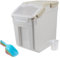 ANMOO Rice Storage Container Bin 25LBS Airtight Flour Storage Container BPA-Free Grain Storagce Bucket With Wheels Large Food Storage Container 15kg with Scoop For Home Kitchen（Grey）