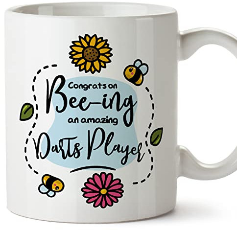 MUGFFINS Darts Player Mug - in English - Thanks for Beeing Amazing - Funny Gift for Colleagues - Ceramic 11oz Mug