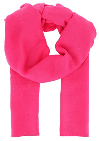 moonbow Fuchsia pink Damen Schal Tuch Pailletten 20% Baumwolle 80% Viskose - Langer und Rechteckiger Maxi Schal 180cm x 70cm - Glitzernder Original Tücher Modern und Modisch - Hochzeit Stola