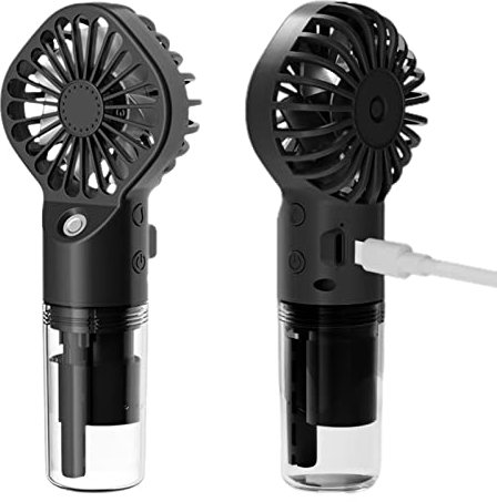 Kasmole Ventilateur Brumisateur Portable, Ventilateur Brumisation, USB Rechargeable Refroidisseur Portable, Ventilateur Portatif Rechargeable pour La Maison, Le Bureau Et Les Voyages