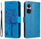 PEIYE Cover Pelle per Oppo Reno 10 5G / Reno 10 PRO 5G, Portafoglio PU Pelle Slot Schede, Custodia Cavalletto Stile Libro Chiusura Magnetica, Flip Case -Blu