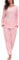 Vlazom Pigiami Due Pezzi Donna Pigiama Donna Invernale Pigiama Manica Lunga Pantaloni Pigiama Flanella Pile，B-Rosa，XL