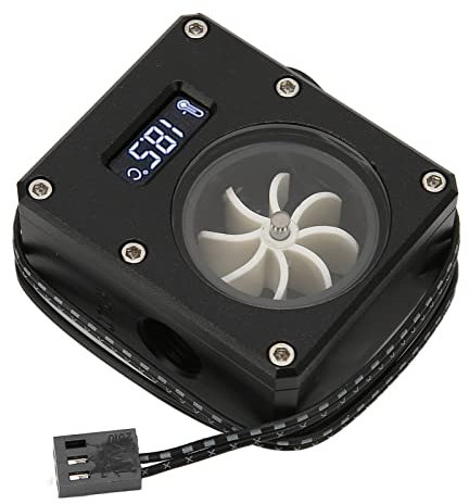 Elprico PC-Wasserkühlungsmesser mit G1 4-Gewinde, 12 V Kleine 3-polige Schnittstelle, Langlebiger, Rostfreier Computer-Durchflussmesser aus Acryl Zur Geschwindigkeitsbeobachtung (Schwarz)