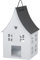 Windlicht - Lichthaus in weiß - schwarz zum Hängen aus Metall - Laterne - für die Gartendeko Outdoor - Deko Haus