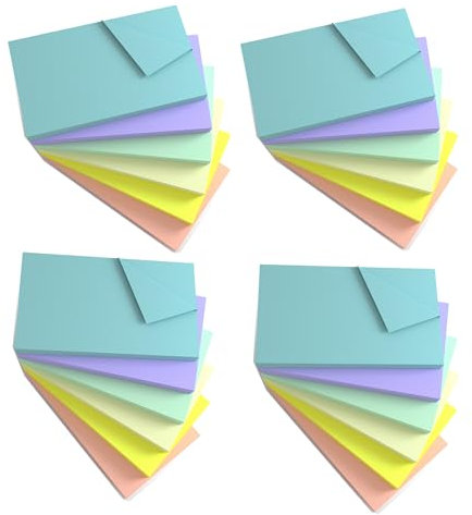 KIFZM Large Sticky Notes, 76 x 127 mm 6 Pastel Harmonic Colors Assorted Self-Stick Pads for Notebook,Office,School and Home,80 Sheets/Pad,24 Pads
