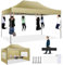 COBIZI Tonnelle Pliante 3x4.5 avec 4 Panneaux Latéraux, étanche, Stable, Pliable, Extérieur, Protection UV 50+, Kaki
