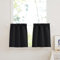 PONY DANCE Rideaux Cuisine - Rideau Passe Tringle Occultant Noir Opaque Décoration de Maison Cuisine Petite Fenêtre, Porte Placard, Largeur 60cm sur Hauteur 45cm, 2 Pièces