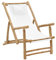 Gecheer Höhenverstellbare Bambus-Liegestuhl mit Armlehnen Gartenliege Gartenstuhl Sonnenliege Relaxliege Gartengarnitur Holzliege Deckchair 60 x 106 x 90 cm (B x T x H),Cremeweiß