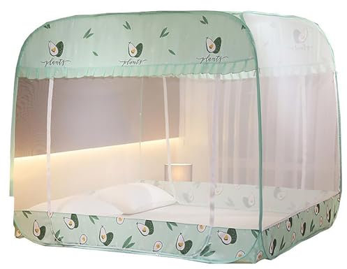 Pop-up Mosquito Net Tent, Folding Bed Canopy, Double Door With Bed Bottom Outdoor Camping Travel Mosquito Bites,Green,1.2m*2.0m