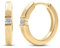 Creolen 750 Echtgold 13 mm - 2 Diamanten je 0.06 Ct - Gelbgold Damen Ohrringe 18k - Schmuck mit Geschenkbox