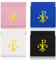 Dansydaisy Rosenkranz-Beutel, katholisch mit goldenem Kreuz, Rosenkranz-Etui, PU-Ledertaschen mit magnetischer Obertasche, für Damen und Herren, 4 Farben, 4 Stück, Rosa, Blau, Schwarz, Weiß, approx.