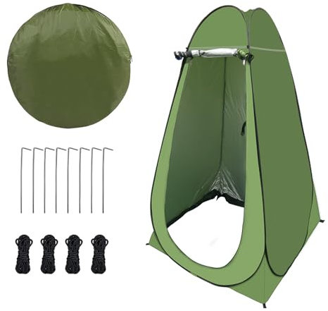Pop Up Shower Tent - Softness Outdoor Shower Enclosure - Lightweight Portable Camping Toilet Privacy Tent - Durable Camping Essentials Easy Set Up Foldable with Carry Bag (Green)