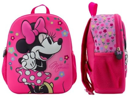 mybagstory 3D Minnie Mouse Girl's Backpack – Pink – Children's – School – Kindergarten – Daycare – School Bag – Adjustable Straps – Gift Idea – 12 Inches, Minnie Mouse - Pink, Enfant