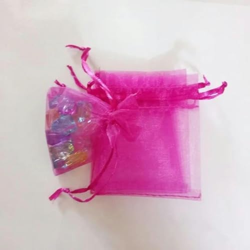 100 Stück große Geschenkverpackungsbeutel, Schmuckbeutel, Hochzeitssüßigkeiten, Geschenk-Organzabeutel, Schmuckverpackung, Displaybeutel und Schmucksäckchen, Rosarot, 30 x 40 cm