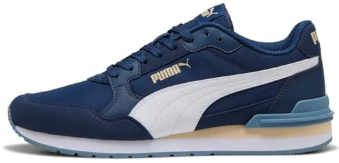 PUMA St Runner V4 NL, Zapatillas Unisex Adulto, Lona Blanca Azul Persa, 42.5 EU