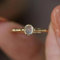 GSZCCZS Mondlicht, Shi Guofeng Design, Jade-Ring, Edelstein-Bambus-Ring, Mondstein, Gold, anlaufgeschützter Ring für Frauen, zierlicher Geburtsstein, Verstellbarer Ring, Schmuck