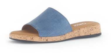 Gabor Damen Pantoletten, Frauen Slipper,Leichte Mehrweite (G),Schlupfschuhe,schluepfschuhe,Slides,Slip-ons,Mules,Jeans (S.Kork),40.5 EU / 7 UK