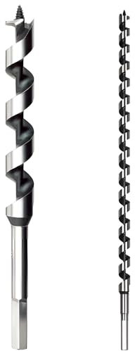 Schlangenbohrer, Holzbohrer, Holzspiralbohrer, Bohrer Typ Lewis, langer Balkenbohrer, Spiralbohrer (4 x 230 mm)