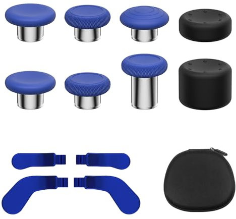 KD.FLY Kit de palanca de metal 13 en 1 para Xbox One Elite Series 2, piezas de repuesto para mando Xbox Elite, accesorio de juego con 6 joysticks de intercambio de metal, 2 almohadillas D, 4 paletas