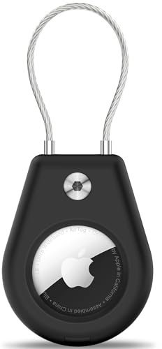 Porte-clés MHYALUDO pour AirTag, conçu avec Un câble en Acier résistant aux coupures, Porte-clés de Protection AirTag avec Coque Rigide pour clés, Bagages, Sac à Dos, Collier pour Chien et Chat.