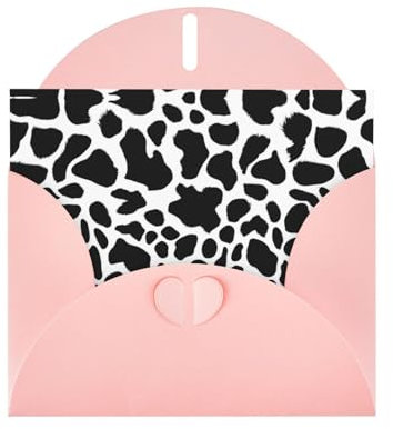 Pink YYHHAOFA Grußkarte mit Kuhfell-Druck, für Weihnachten, Geburtstage und besondere Anlässe