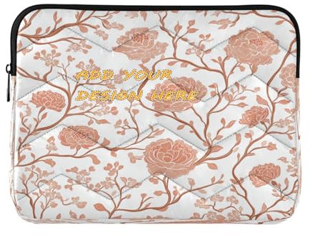 Custom Name Photo 13-14 Inch Water Resistant Laptop Cases Retro Flowers Personalized Case with Zipper for Travel Business Bolsa para