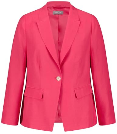 Samoon Damen Blazer aus Viskose-Leinen-Mix Langarm unifarben