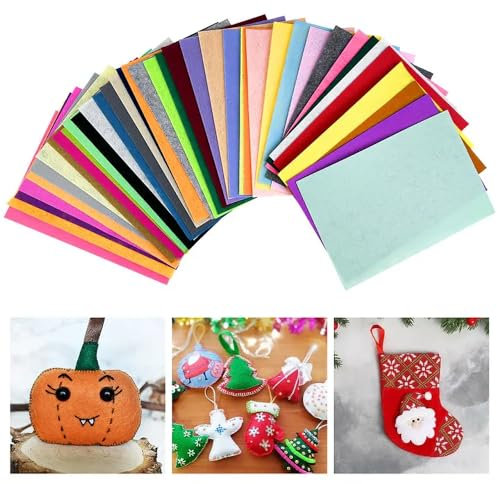 Dorglix 20 x 30 cm Filz zum Basteln, 40 Farben Bastelfilz, 1mm Bunter Filzstoff, Kinder Vliesstoff Stoff Filzplatten, Felt Fabric, Filzblätter Filzen Filzmatte zum DIY Handwerk Nähen Manual Decoration