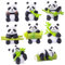 NethCasti 8pcs Adorno de Planta de Madera brasileña 8 Estilo Planta de Madera brasileña Linda decoración de Panda Mini Panda Animal brasileño de Suerte para Escritorio Interior Decorwood