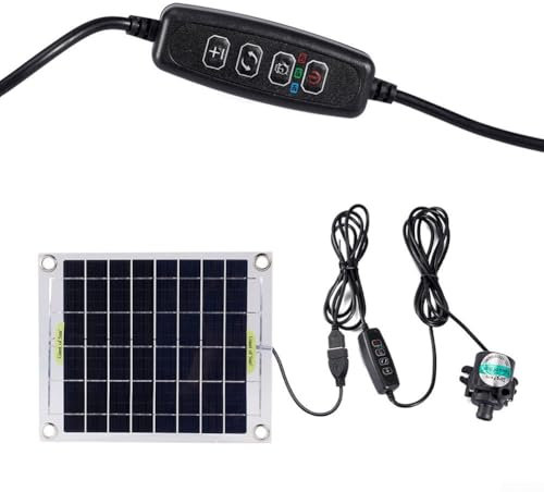 URPIZY Bomba de agua solar de 10 W, generación de energía solar de doble cara, cantidad de agua ajustable, interruptor inteligente para jardín, estanque, fuente, duradero, bajo mantenimiento