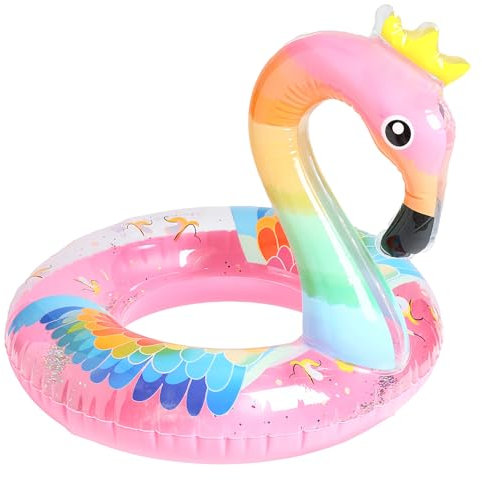 ACTOYS Salvagente Bambino, Salvagente Fenicottero, Ciambella Gonfiabile, Anello di Nuoto, 5-10 Anni, 90 cm, Giochi Piscina, per Piscina e Spiaggia (Fenicottero rosa)