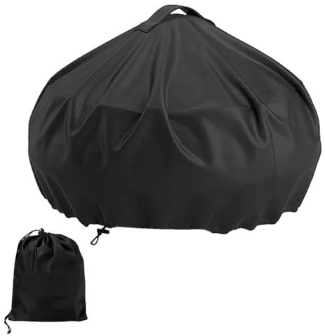 Housse de protection ronde noire pour barbecue d'extérieur, imperméable et coupe-vent, 45,7 cm, petite housse de protection pour barbecue, outil essentiel pour le camping et le pique-nique (420D)