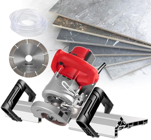 JMOUZHG Tagliapiastrelle elettrico con pompa dell'acqua, strumento in fibra di piastrelle ad alte prestazioni da 1200 W, taglio dei bordi regolabile per porcellana (SingleMachine)
