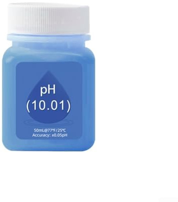 Solution d'étalonnage du pH 50 ml, 4.0/7.0/10.0 Kit de solution tampon avec stockage ORP222mv pour protection de sonde de pH, étiquettes à code couleur, laboratoires et hydroponie (10.01)
