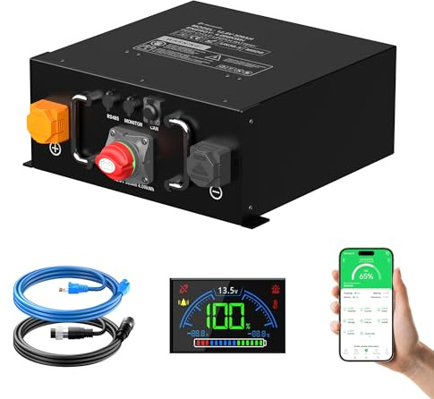 Mjbsan LiFePO4 12 V 320 Ah Underseat batteria al litio con 250 A Smart BMS, protezione a bassa temperatura, 12000 cicli e potenza di ricarica max. 3200 W, per roulotte, energia solare, memoria