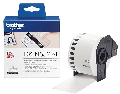 Brother DKN55224 - NON-ADHESIVE PAPER TAPE 54MM - BLACK ON WHITE54MM X 30.48M