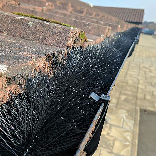 GroundMaster Gutter Guard Brush - Drain Downpipe Leaves Filter (32m (105ft), Black)