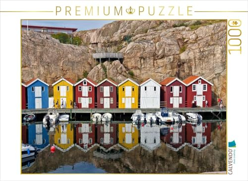 CALVENDO Puzzle Bunte Fischerhäuschen im schwedischen Smögen | 1000 Teile Lege-Größe 64 x 48 cm Foto-Puzzle für glückliche Stunden