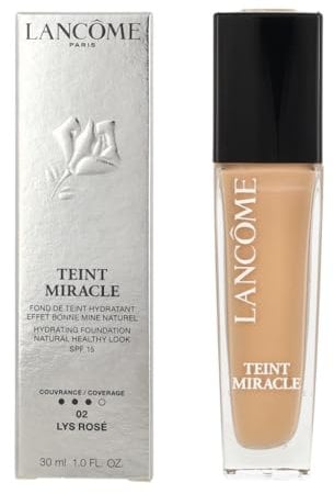 Lancôme Teint Miracle Luminous Satin Foundation - Hydrating, Radiant Finish, Medium Coverage with SPF 15, 02 Lys Rosé