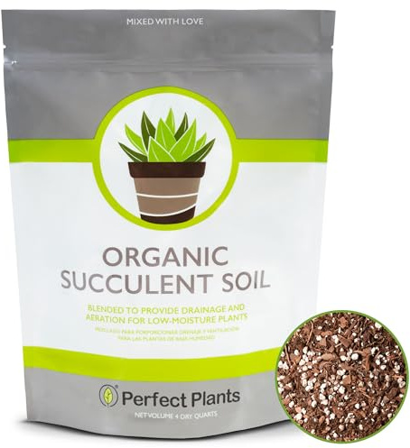All Natural Succulent and Cactus Soil Mix by Perfect Plants | Made in the USA | 4 Quarts for All Succulent Varieties | Formulated for Proper Drainage