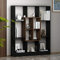 Homidea Mars Bücherregal - Standregal - Büroregal - Raumteiler in trendigem Design (Schwarz/Nussbaum)
