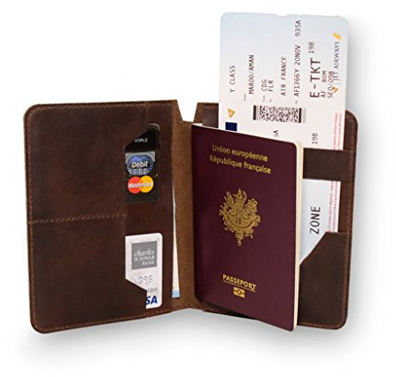 Buckle & Seam Reisepassetui Concorde - Ausweis Etui Ausweishülle Leder Ausweismappe Dokumenten Fahrzeugpapiere Mappe Fahrzeugschein Hülle Fahrzeugscheinhülle Herren Reisepass Jagdschein Kfz Schein