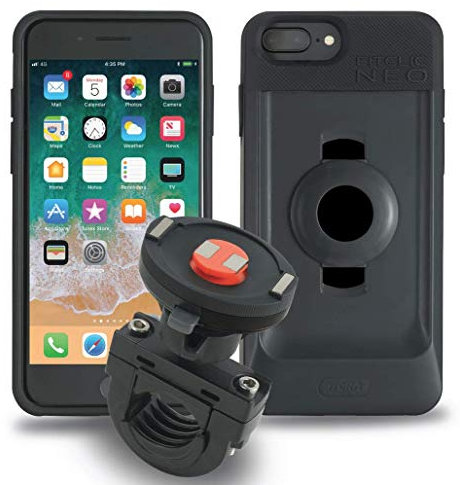 Tigra Sport Fit klick Neo Kit Moto für iPhone 6 +/6S +/7 +/8 + TPU/Polycarbonat